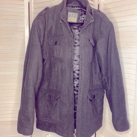 Buckle BKE Mens Wool Pea Coat Jacket - Picture 1 of 10